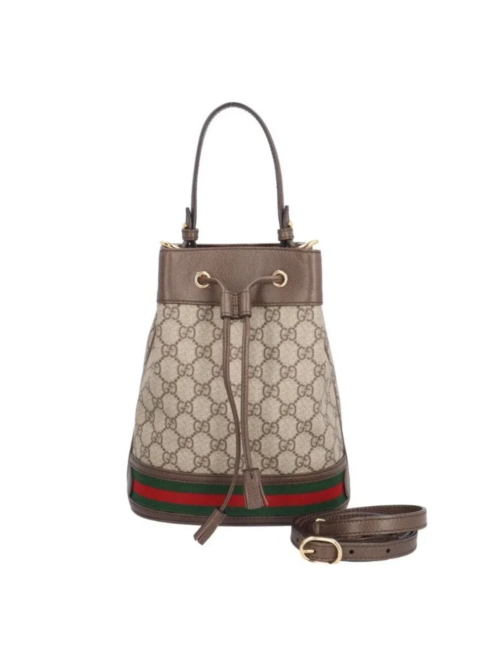 Gucci GG Rubaguet Odia Shoulder Bag Split Canvas Beige